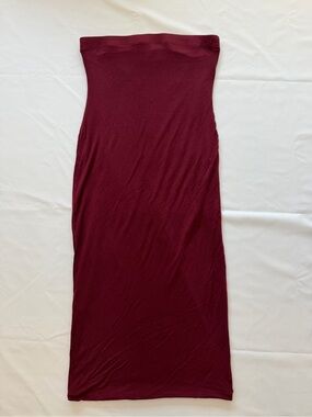 hello miss Strapless Burgundy Tube Dress